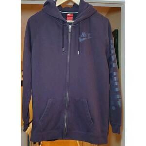Men's Nike Therma Fit Purple Hoodie Full Zip Sweatshirt Jacket - Medium
